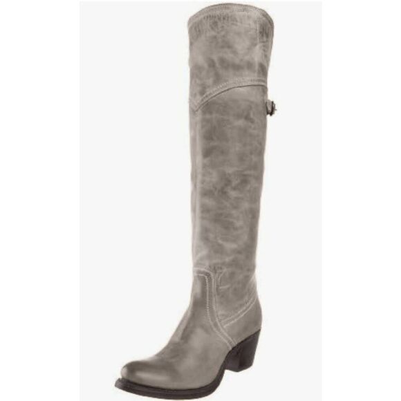FRYE Jane Grey Distressed Leather Over The Knee Boot Size 5.5B - Picture 1 of 7